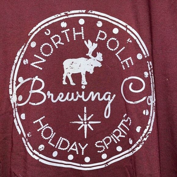 Bella Canvas Christmas T Shirt XL Graphic North Pole Brewing Co Holiday Spirits - Picture 2 of 8